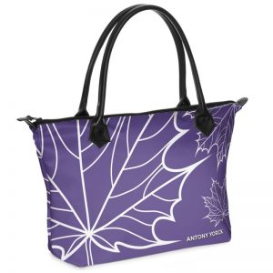 antony yorck shopper tasche maple leaf floral print style purple white 134327 01