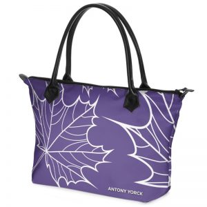 antony yorck shopper tasche maple leaf floral print style purple white 134327 02