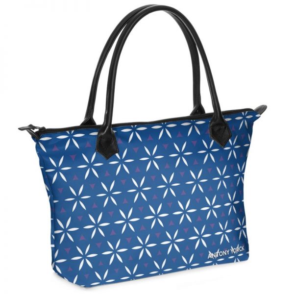 antony yorck shopper tasche vivalifa floral pattern print style white blue 138434 01