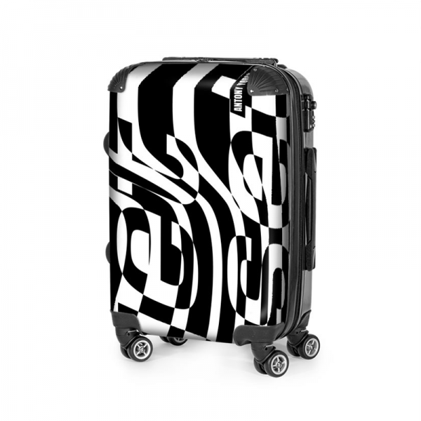 antony yorck jet set black trolley suitcase small airplane hand luggage left