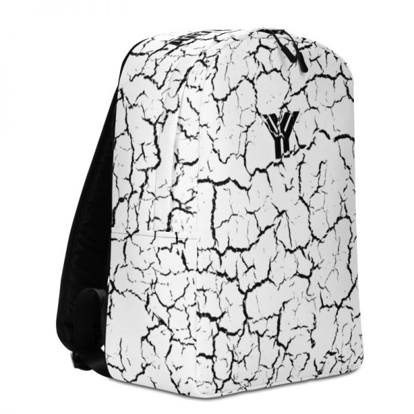 Designer backpack craquelée black white 1 antony yorck rucksack craquelee polyester wasserfest damen herren weiss schwarz seite links