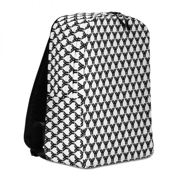antony yorck rucksack fashion brand logo grid schwarz weiss extra fach laptop notebook 15 zoll plus geheimfach wasserfest ansicht links 5E85BEA19FA2C