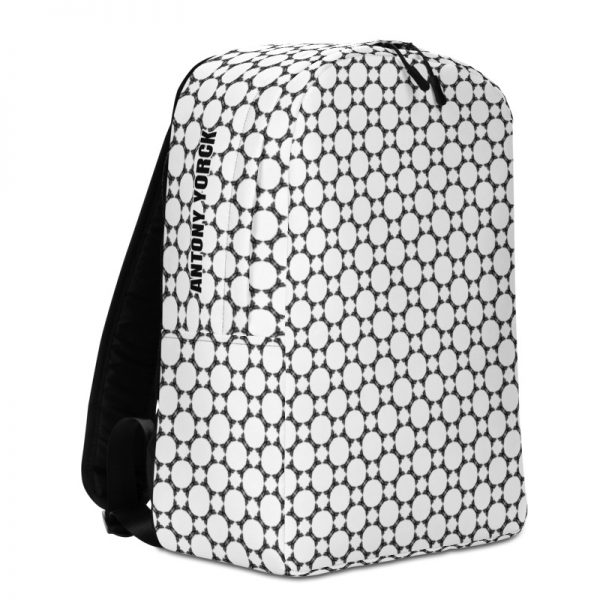 Designer backpack ANTONY YORCK Brand Circle Logo Grid 1 antony yorck rucksack backpack logo fashion brand patternschwarz weiss angebot 0004