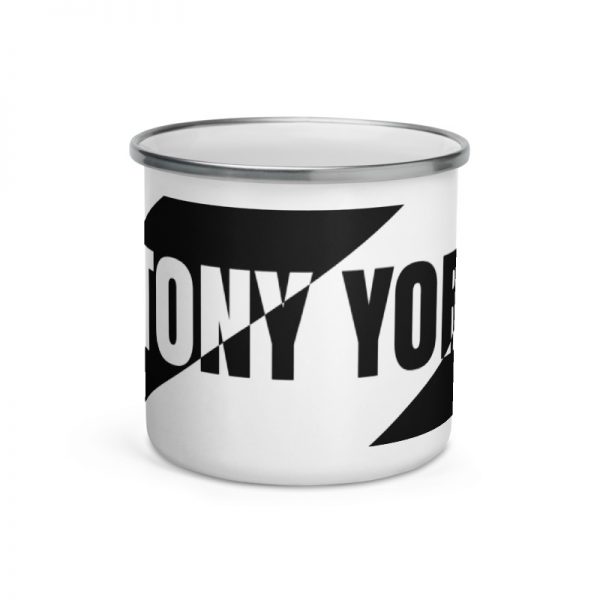 Antony Yorck • Emaille Becher YY brand black white stripes • collection OBVIOUS 1 antony yorck enamel mug outdoor obvious stripes black white 0001