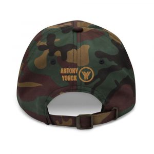 dad cap strapback cap camouflage yy old gold low profile curved visor back view