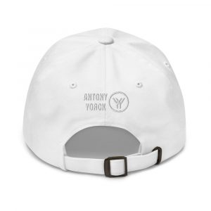 dad cap strapback cap white yy white low profile curved visor back view
