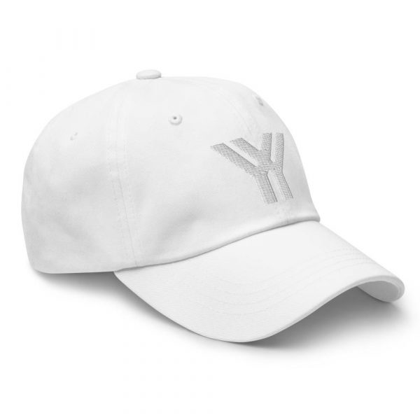 dad cap strapback cap white yy white low profile curved visor side view right