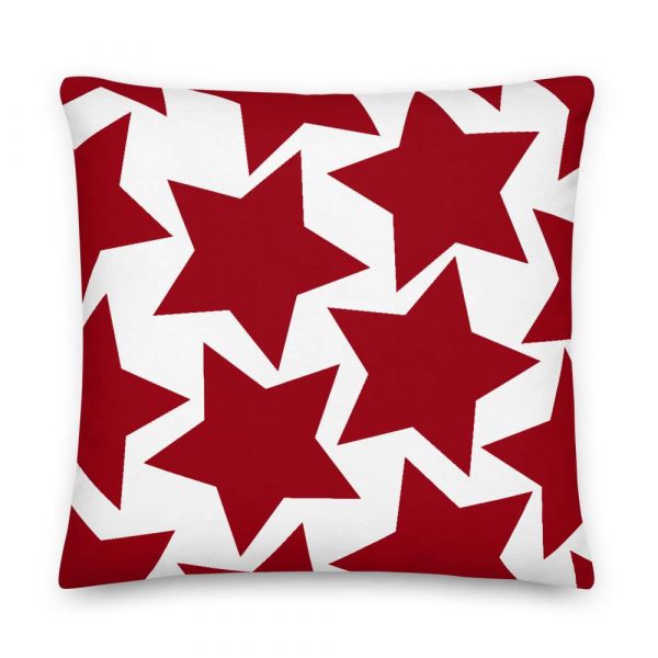 Sofakissen Sterne rot auf weiß Premiumqualität 6 mockup 1674294b