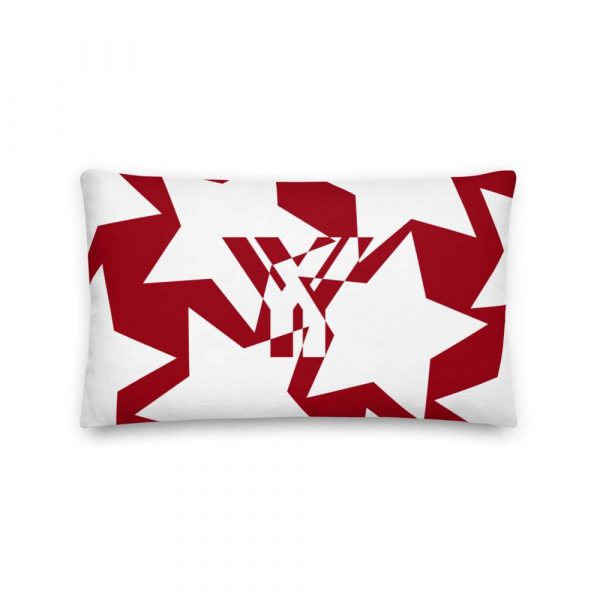 Weihnachten Designer Sofakissen Rot Sterne Weiß 2 mockup 1e9b2b74