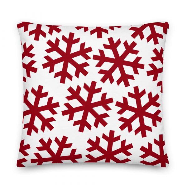 Cushion White Snowflake Red 5 mockup 60383eb0