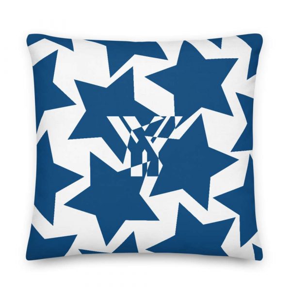 Sofa Cushion White Stars Blue 4 mockup 91b4aaee