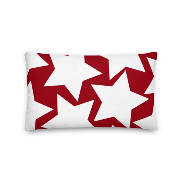 Sofa Cushion Red Stars White 3 mockup bff21193