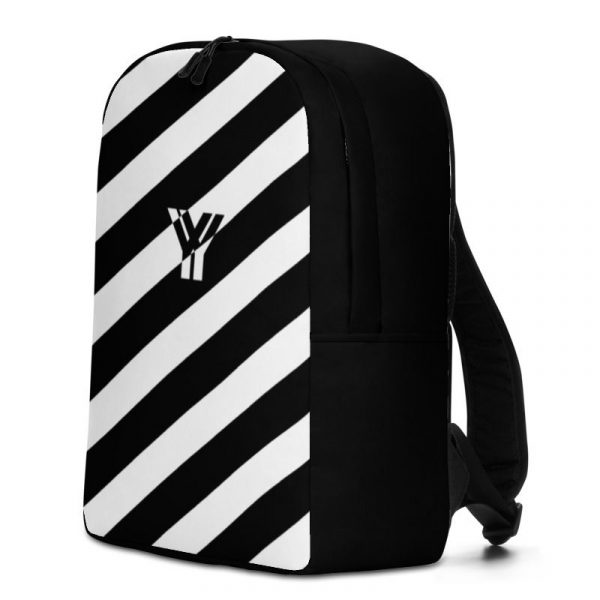 Rucksack Schrägstreifen schwarz weiß mit Laptopfach 2 rucksack backpack laptopfach pocket for laptop stripes black white 03