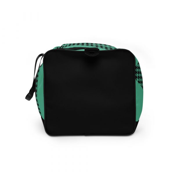 Sports Bag Training Bag Houndstooth Logo Brand Fresh Mint Black 6 all over print duffle bag white left side 60565ca60a478