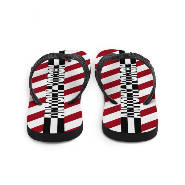 Designer t-bar Sandals White Red Striped 3 sublimation flip flops white back 60bf530f434ad