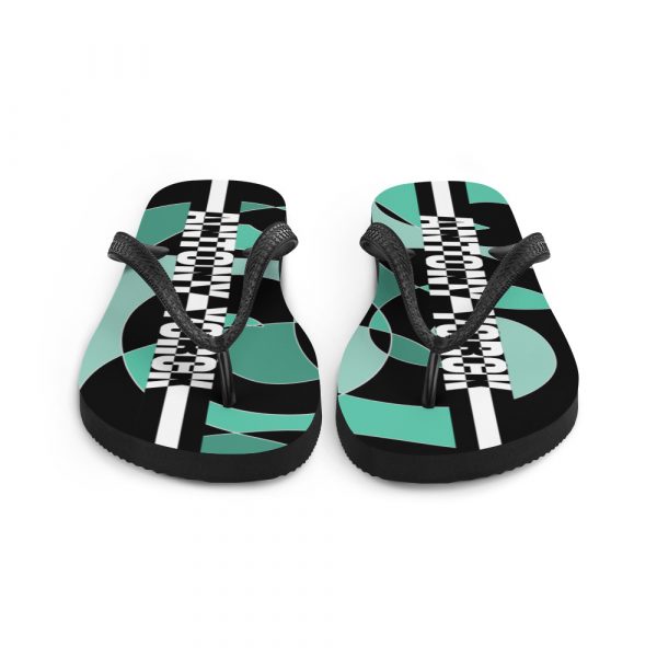 Designer t-bar Sandals Ocean 4 sublimation flip flops white front 60bf560deaa2f