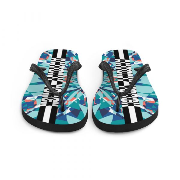 Designer t-bar Sandals Under the Sea 4 sublimation flip flops white front 60bf5765c3185