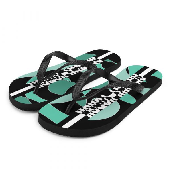 Designer t-bar Sandals Ocean 2 sublimation flip flops white front left 60bf560dea95b