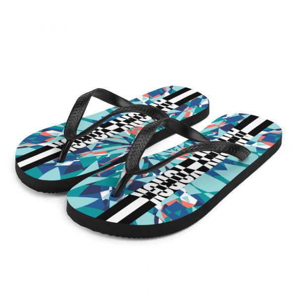 Designer t-bar Sandals Under the Sea 2 sublimation flip flops white front left 60bf5765c3063
