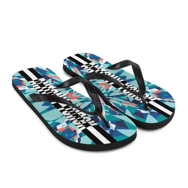 Designer t-bar Sandals Under the Sea 8 sublimation flip flops white front right 60bf5765c330d