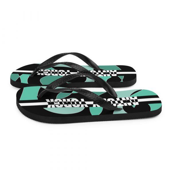 Designer t-bar Sandals Ocean 5 sublimation flip flops white left 60bf560deaa93
