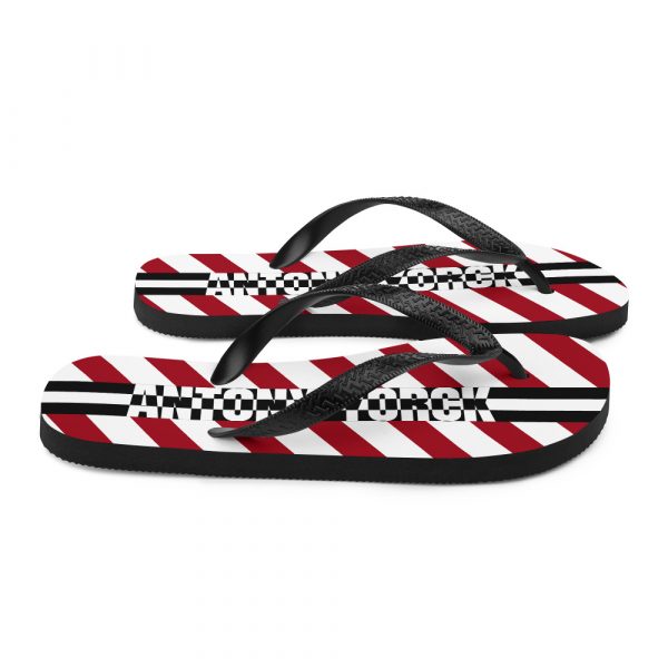 Designer t-bar Sandals White Red Striped 7 sublimation flip flops white right 60bf530f435af