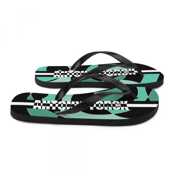 Designer t-bar Sandals Ocean 7 sublimation flip flops white right 60bf560deaaf9