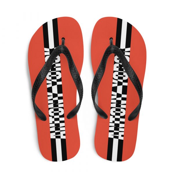 Designer t-bar Sandals by ANTONY YORCK 1 sublimation flip flops white top 60bf31ae67a85