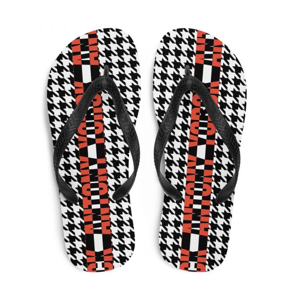Designer t-bar Sandals Houndstooth Style 1 sublimation flip flops white top 60bf32b7434d2