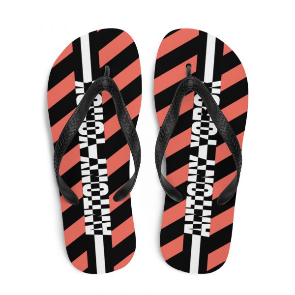Designer t-bar Sandals Black Coral Striped 1 sublimation flip flops white top 60bf5111c5d7d
