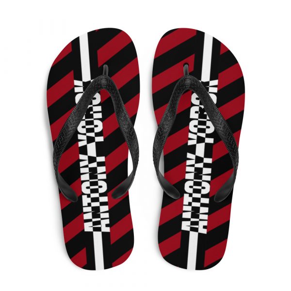 Designer t-bar Sandals Black Red Striped 1 sublimation flip flops white top 60bf5287df6b3