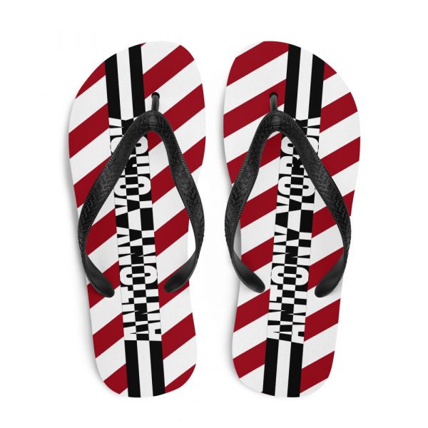 Designer t-bar Sandals White Red Striped 1 sublimation flip flops white top 60bf530f43206