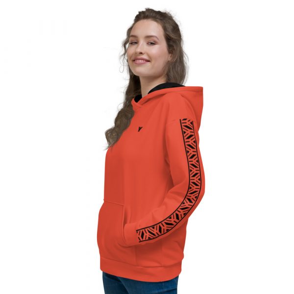 Damen Hoodie mandarin mit Galonstreifen in schwarz 4 all over print unisex hoodie white left 6112980e2cee0
