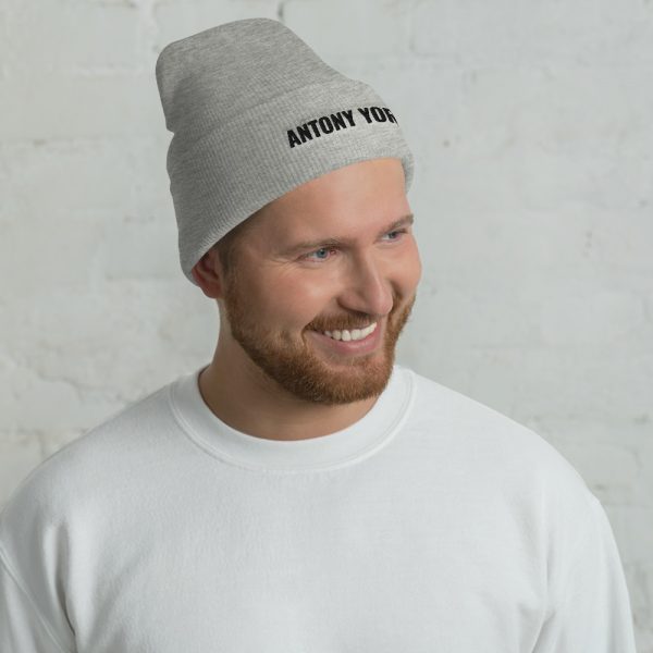 Designer Beanie Gray with turn-up 4 cuffed beanie heather grey front 6124ceee62d8e