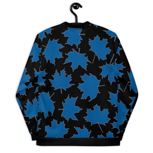 Damen Sweatjacke im Blouson Style Maple Leaf Schwarz Skydiver Blue 2 all over print unisex bomber jacket white back 632ab011665b9 1