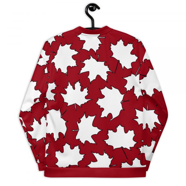 Damen Sweatjacke im Blouson Style Maple Leaf Weiß Space Cherry 3 all over print unisex bomber jacket white back 632ab2c8868a4