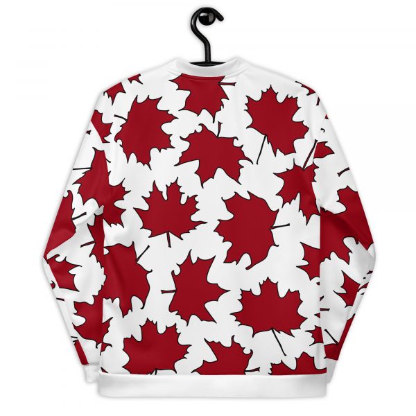 Damen Sweatjacke im Blouson Style Maple Leaf Space Cherry Weiß 3 all over print unisex bomber jacket white back 632ae3e18e0b3
