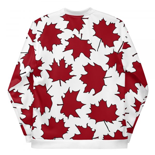 Damen Sweatjacke im Blouson Style Maple Leaf Space Cherry Weiß 1 all over print unisex bomber jacket white back 632ae3e18f136