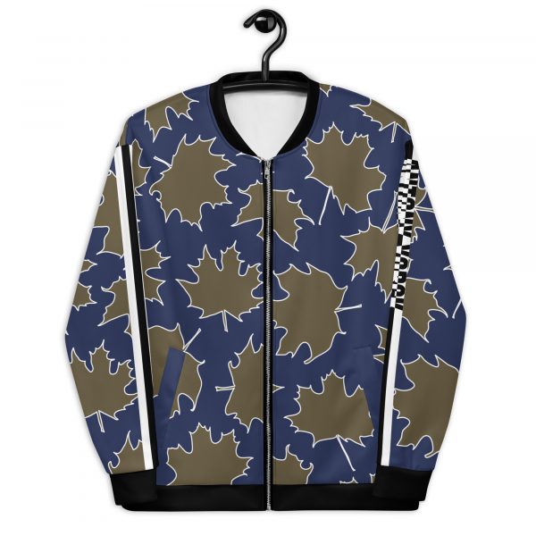 Damen Sweatjacke im Blouson Style Maple Leaf Military Olive 2 all over print unisex bomber jacket white front 632af3030f366