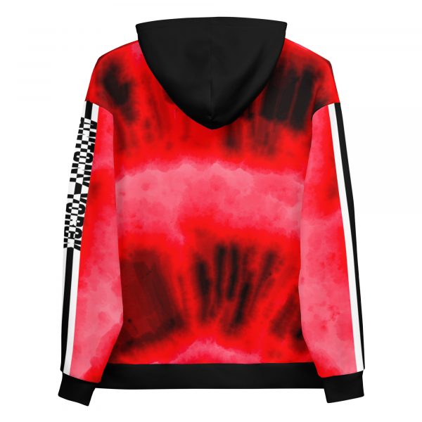Batik Tie-Dye Style Ladies Designer Hoodie Red 1 all over print unisex hoodie white back 63341e736cba4