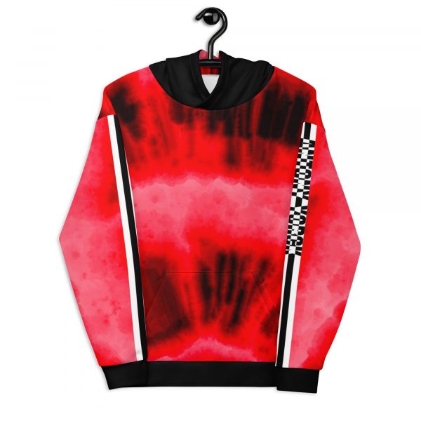 Batik Tie-Dye Style Ladies Designer Hoodie Red 4 all over print unisex hoodie white front 63341e736c08e
