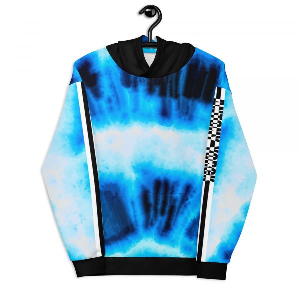 Batik Tie-Dye Style Ladies Designer Hoodie Blue 4 all over print unisex hoodie white front 63342220e8793