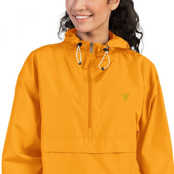 Ladies Rain Jacket Wind and Rainproof Gold 4 embroidered champion packable jacket gold zoomed in 616ec08e06aca