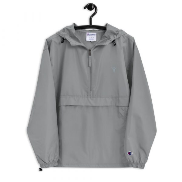 Ladies Rain Jacket Wind and Rainproof Grey 6 embroidered champion packable jacket graphite front 616ec23735968