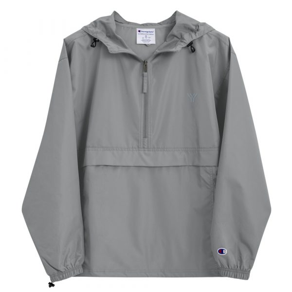 Ladies Rain Jacket Wind and Rainproof Grey 2 embroidered champion packable jacket graphite front 616ec23735bb1