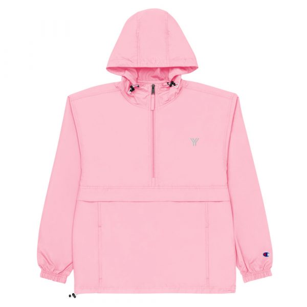 Ladies Rain Jacket Wind and Rainproof Pink 1 embroidered champion packable jacket pink candy front 616ebff37d423