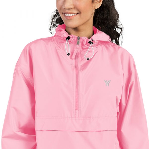 Ladies Rain Jacket Wind and Rainproof Pink 4 embroidered champion packable jacket pink candy zoomed in 616ebff37d516