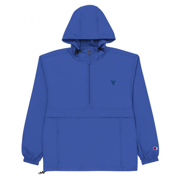 Ladies Rain Jacket Wind and Rainproof Blue 1 embroidered champion packable jacket royal blue front 616ec2fa92bfa
