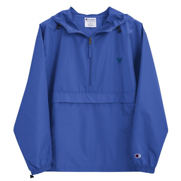 Ladies Rain Jacket Wind and Rainproof Blue 2 embroidered champion packable jacket royal blue front 616ec2fa92c3a