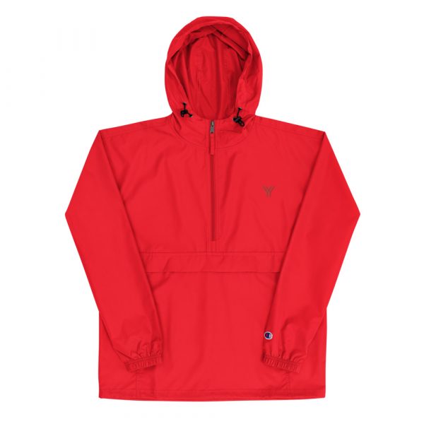 Ladies Rain Jacket Wind and Rainproof Red 8 embroidered champion packable jacket scarlet front 616ec3a1c5e41